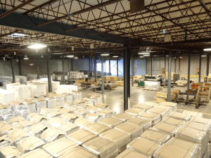 Wood pulp, paper rolls and industrial items are stored in Laser Transit’s warehousing facilities in Lacona. The company owns its own fleet of trucks, and provides trucking, warehousing and third-party logistics services in the United States and Canada.