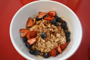 The nuts and berries porridge bowl ($8).