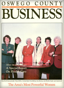 Cover of the April-May 1994 featuring “powerful women.” From left: Nancy Bellow, Carolyn Rush, Fran Sullivan, Sara Barclay, Ann Mirabito-Snyder and Linda Syrell. They were part of 60 profiles we developed at in that issue.