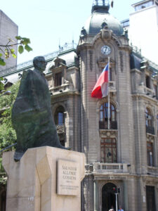 Statue to former and controversial Marxist President Salvador Allende in downtown Santiago.