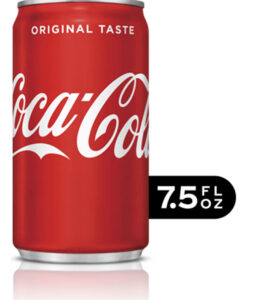 Coca-Cola Coca-Cola is perhaps most well-known for their 8-ounce cans. They’ve been changed to a taller can that appears to be bigger but, in fact, now has only 7.5 fluid ounces!