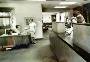 Office at Fulton Savings Bank. Undated photo.
