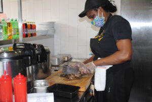 Latoya Ricks of Erma’s Kitchen, left full-time a job at St. Joseph’s Health to open her restaurant at Salt City Market in Syracuse.
