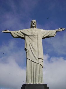 The iconic symbol of Rio de Janeiro and Brazil is the 98-foot-tall Christ the Redeemer at the summit of Mount Corcovado. His outstretched arms span 92 feet.