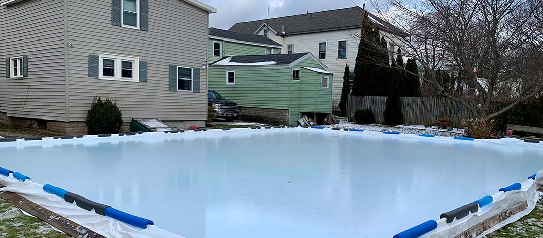 Skating at the Donabella house has become a neighborhood tradition in the Oswego community. Photo submitted.