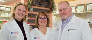 Pharmacist Susan Daratt (left) is shown with the Medicine Place co-owners Tracy and David Dingman